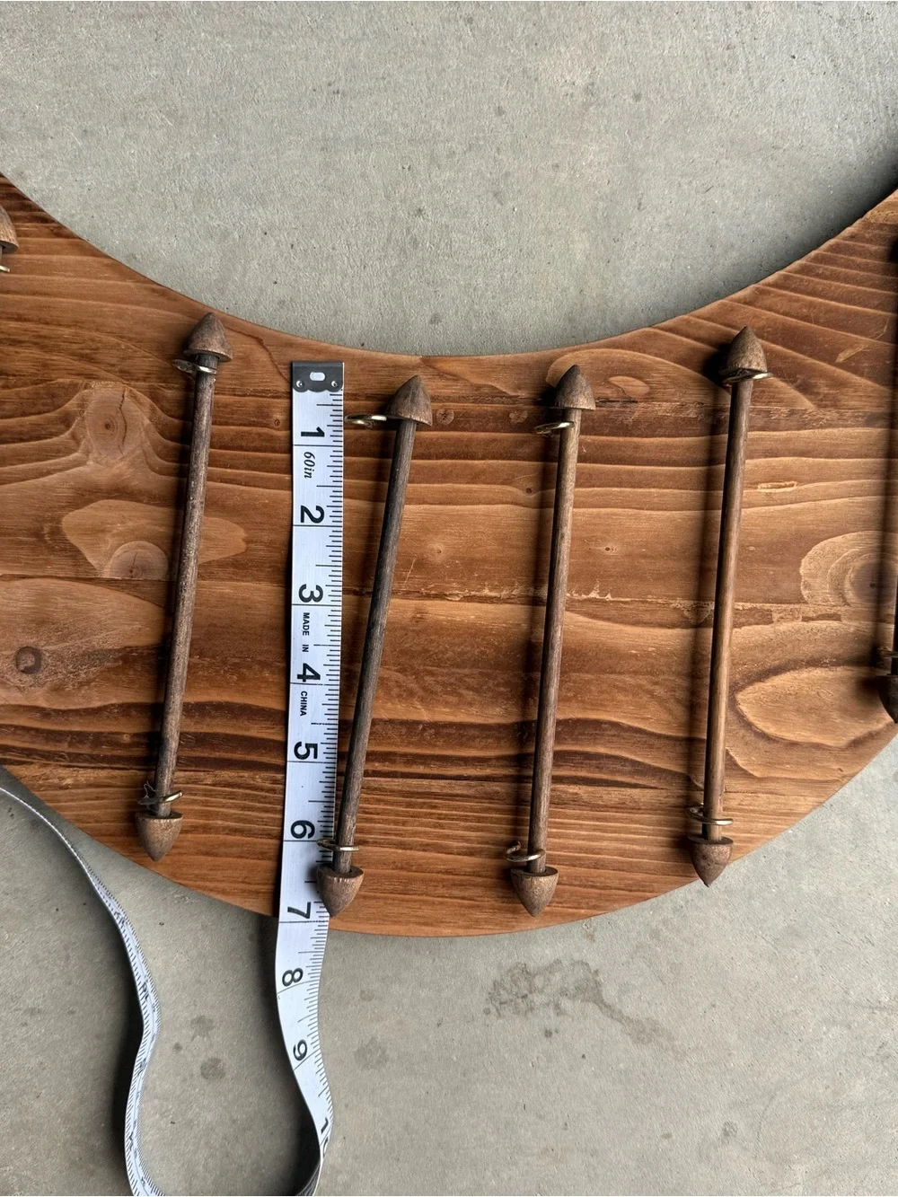 Wooden Crescent Moon Wall Organizer - Brown jewelry